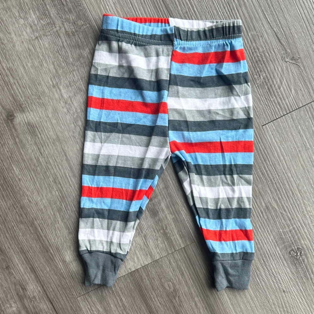 Striped Baby Pants in Red, Blue, and Gray